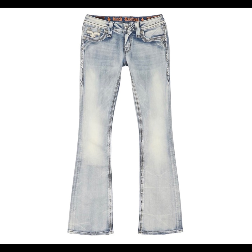 NWT Rock Revival Acid Blue Bootcut Jeans Size 25 - Picture 5 of 16